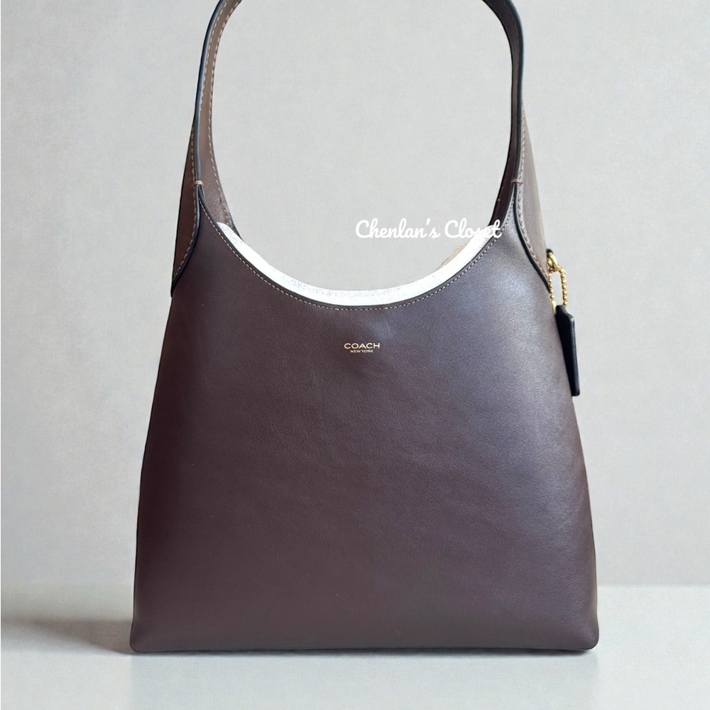 Coach Brooklyn Maple Brown Color Leather Shoulder Bag 28 - Picture 5 of 13